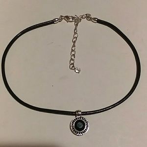 Napier Leather chocker Necklace swarovski